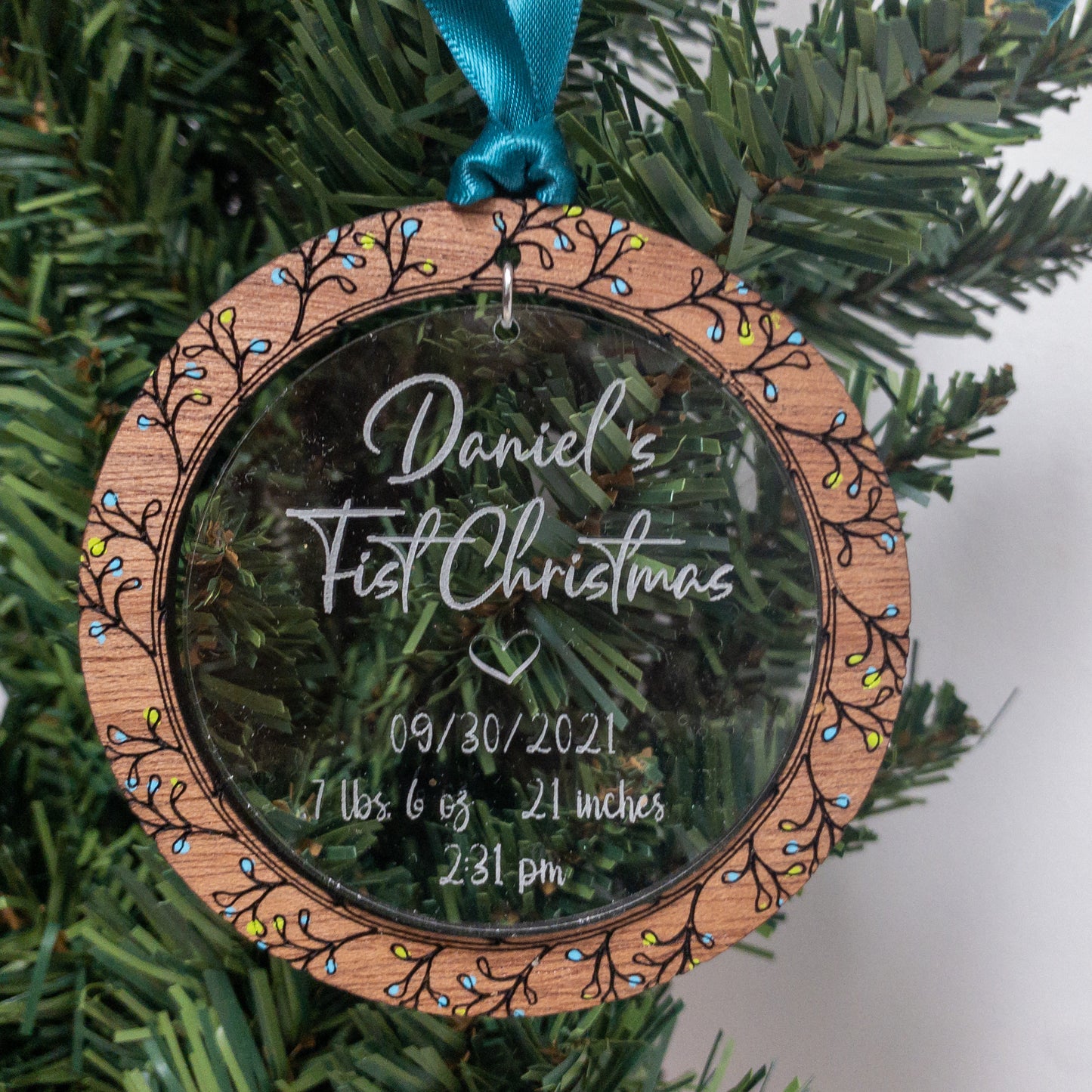 Personalized baby first Christmas ornament