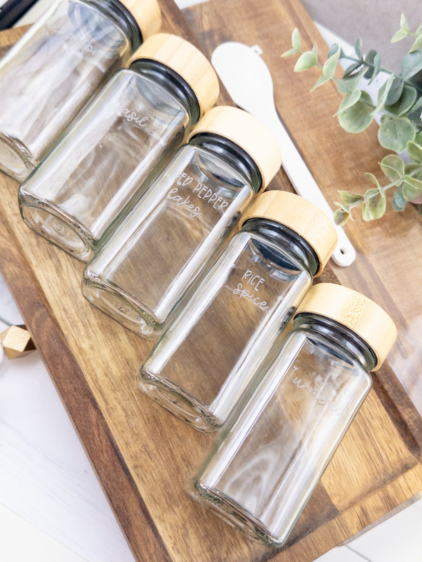 Engraved Custom Spice Jars Set