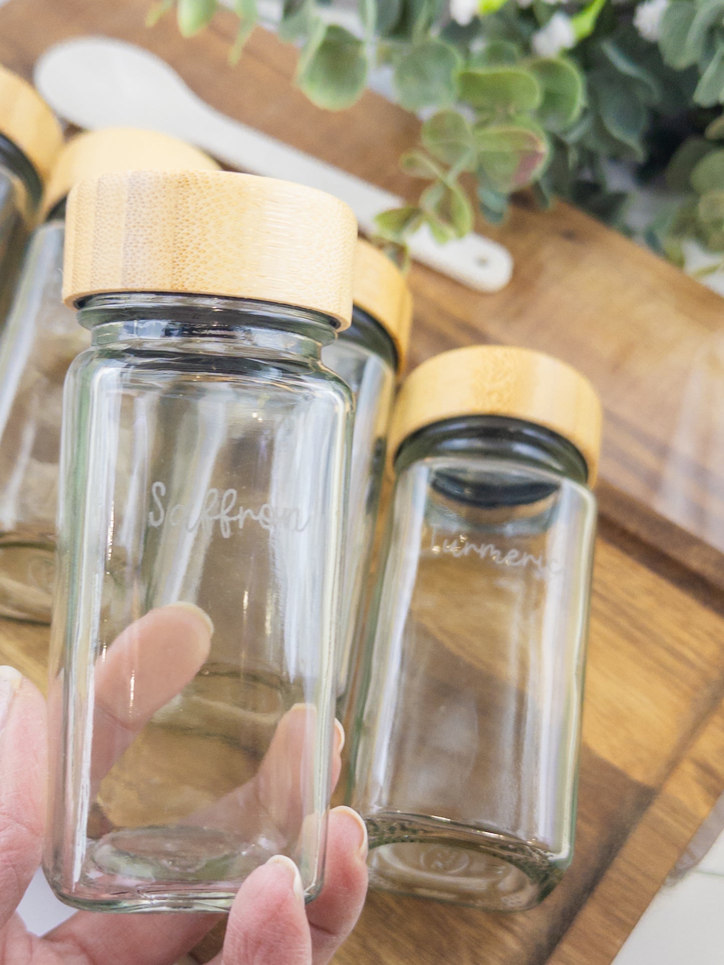 Engraved Custom Spice Jars Set