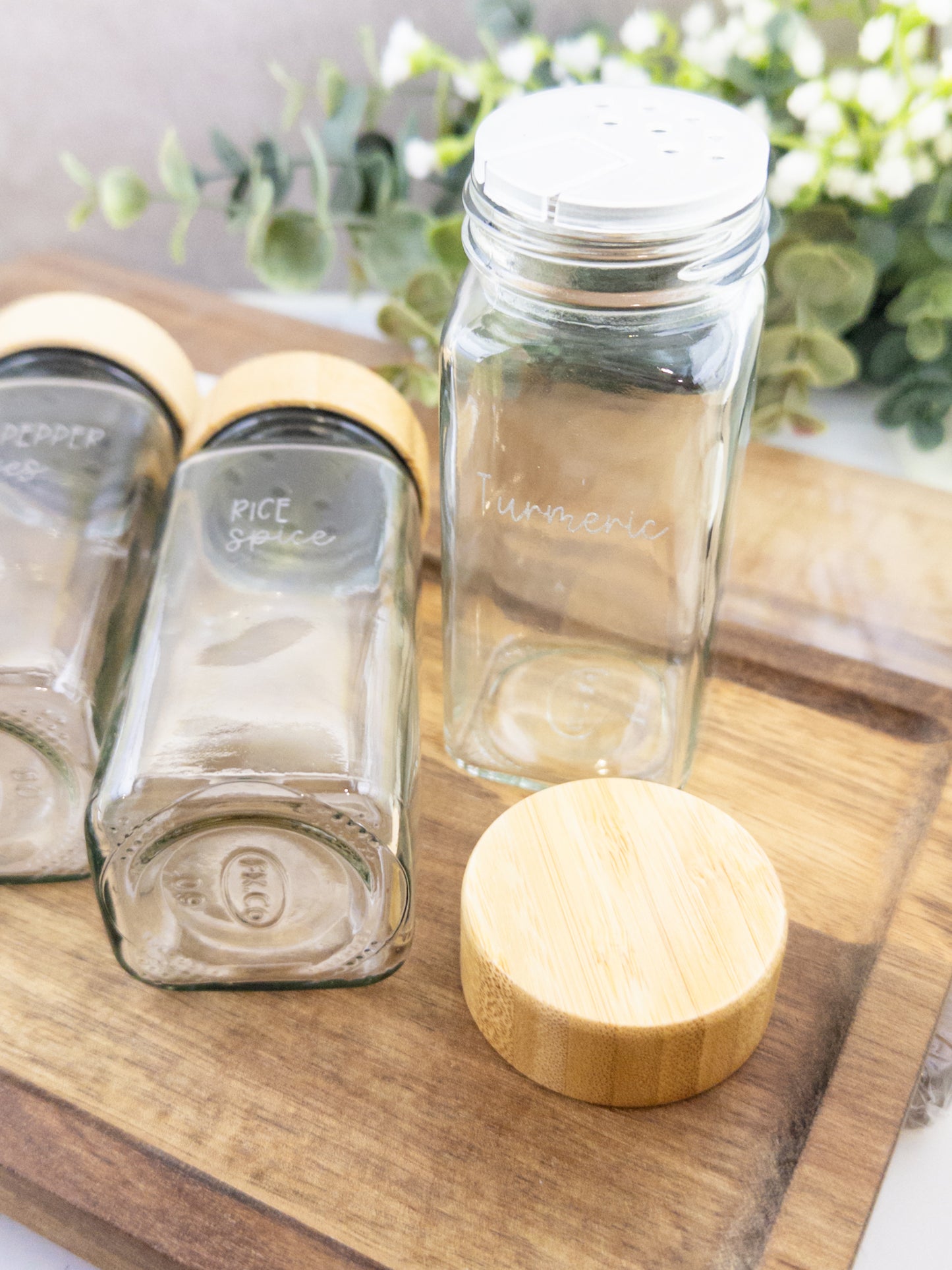 Engraved Custom Spice Jars Set