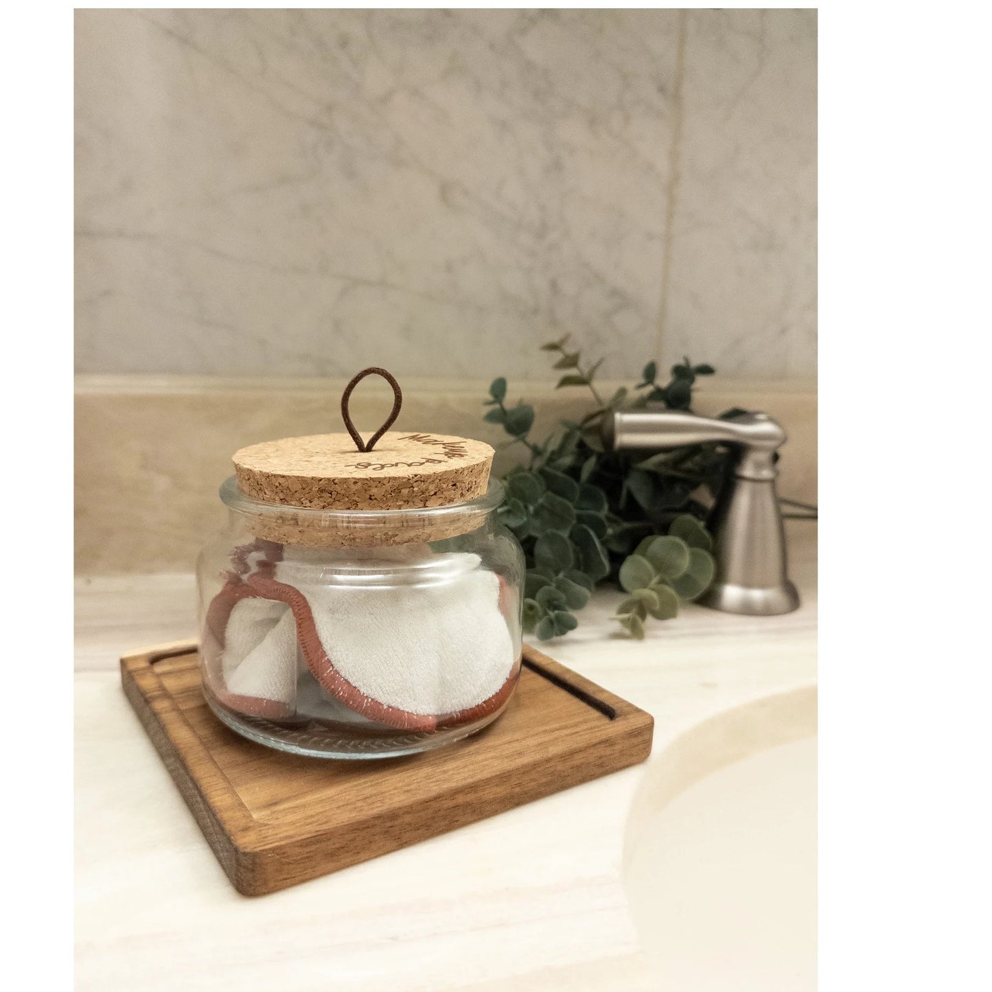 Custom apothecary bathroom jar