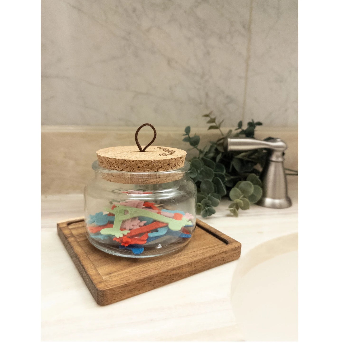 Custom apothecary bathroom jar