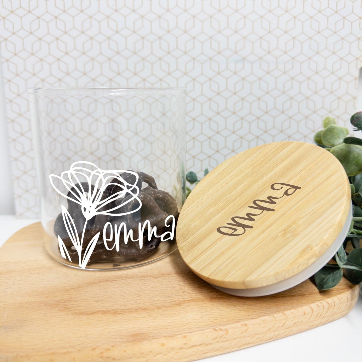 Personalized candy gift jar