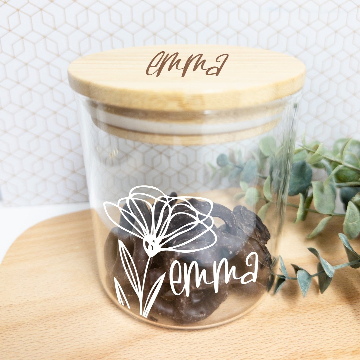 Personalized candy gift jar