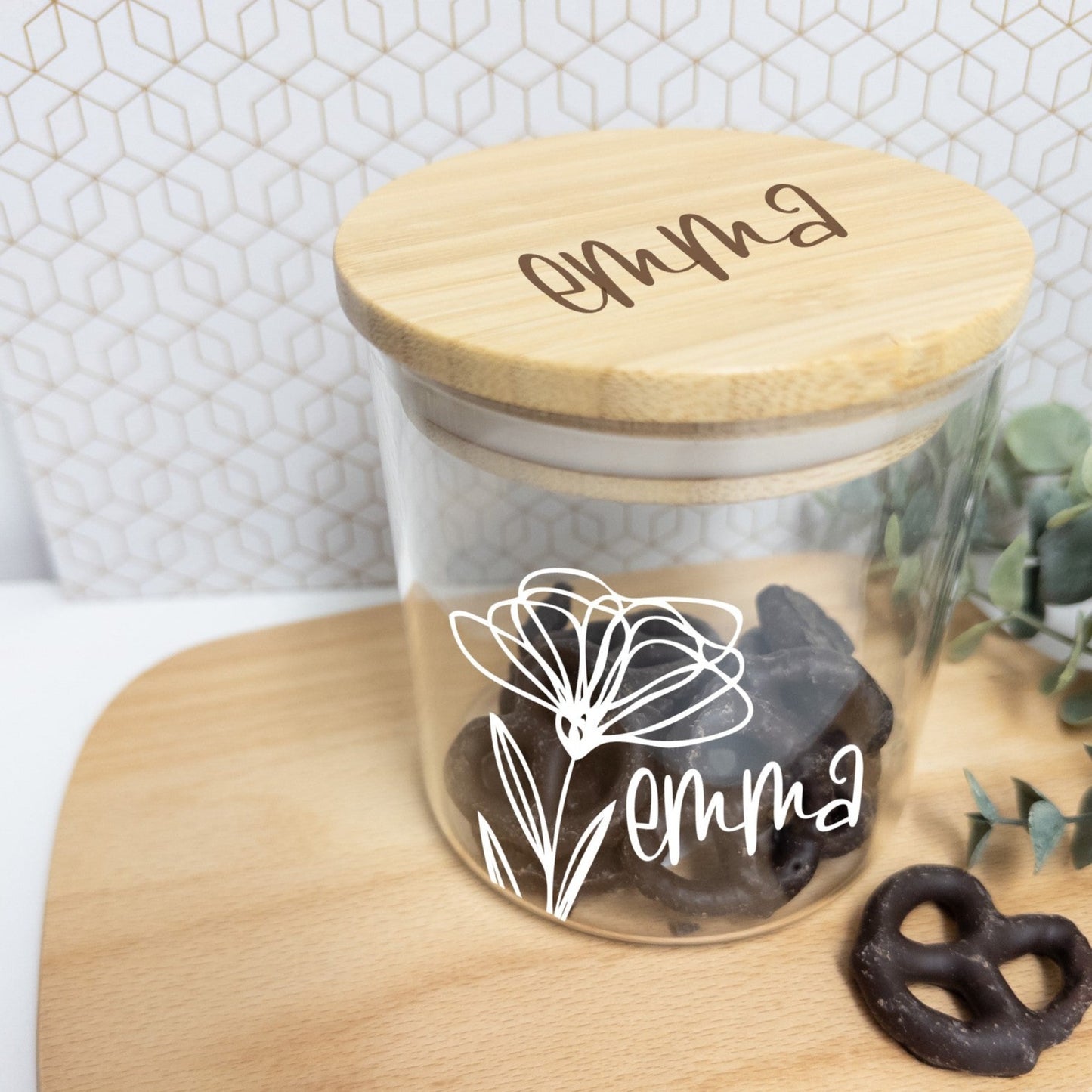 Personalized candy gift jar