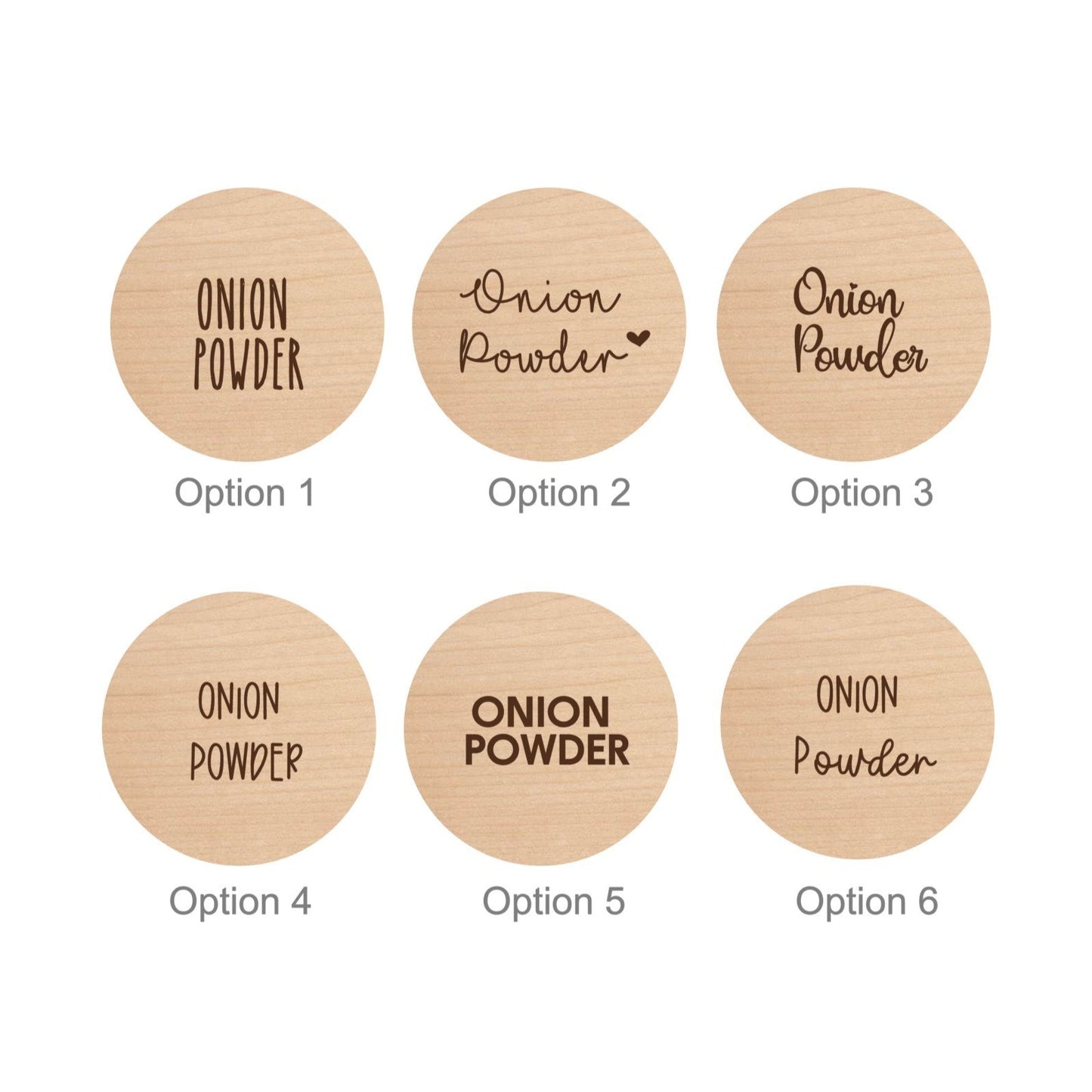 Custom Spice Jars with engraved wooden lid Set