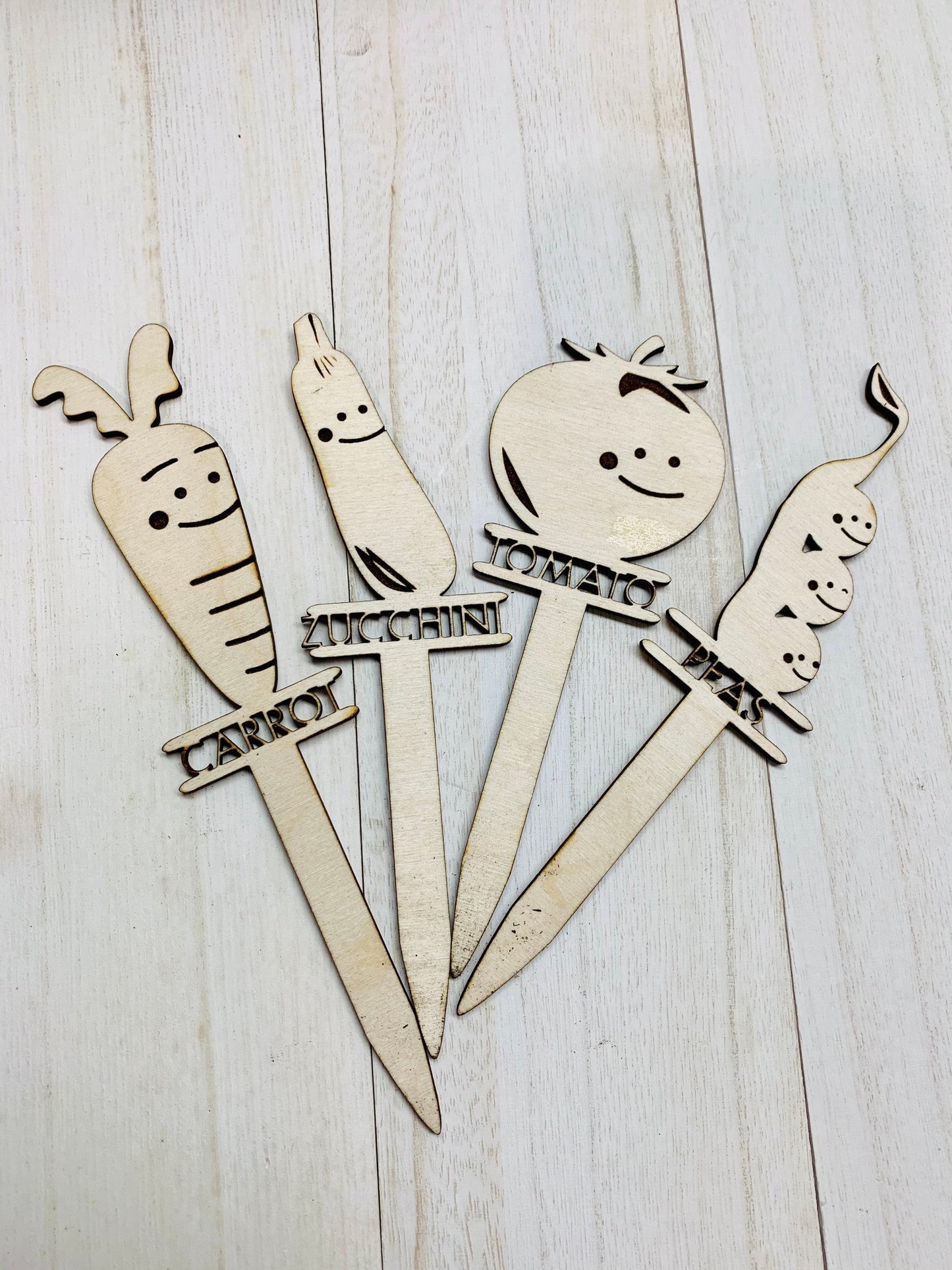 Wooden veggie marker for gardening