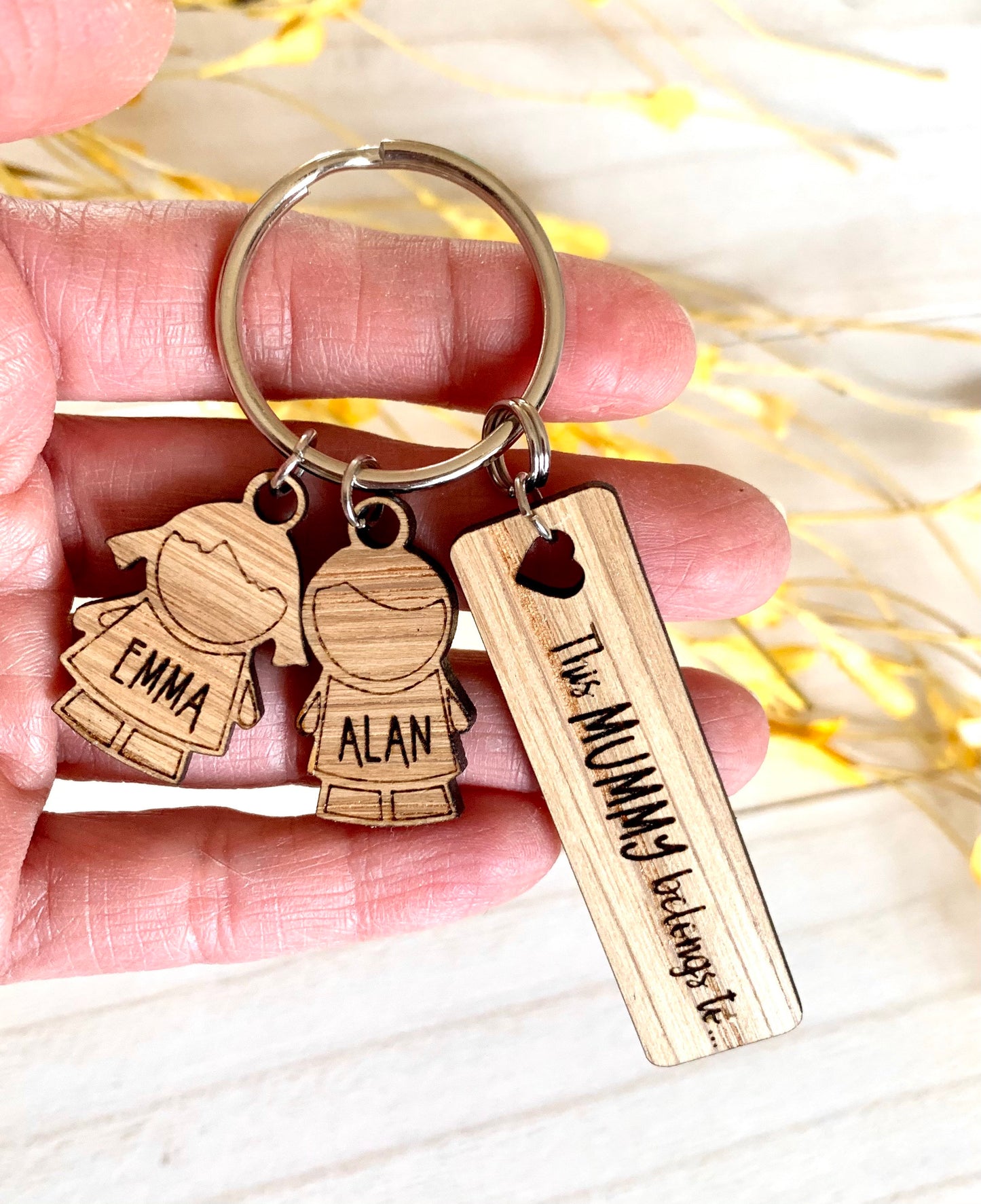 This mom is loved keychain
