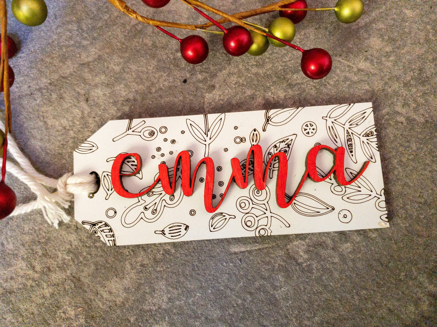 Personalized Christmas stocking tag
