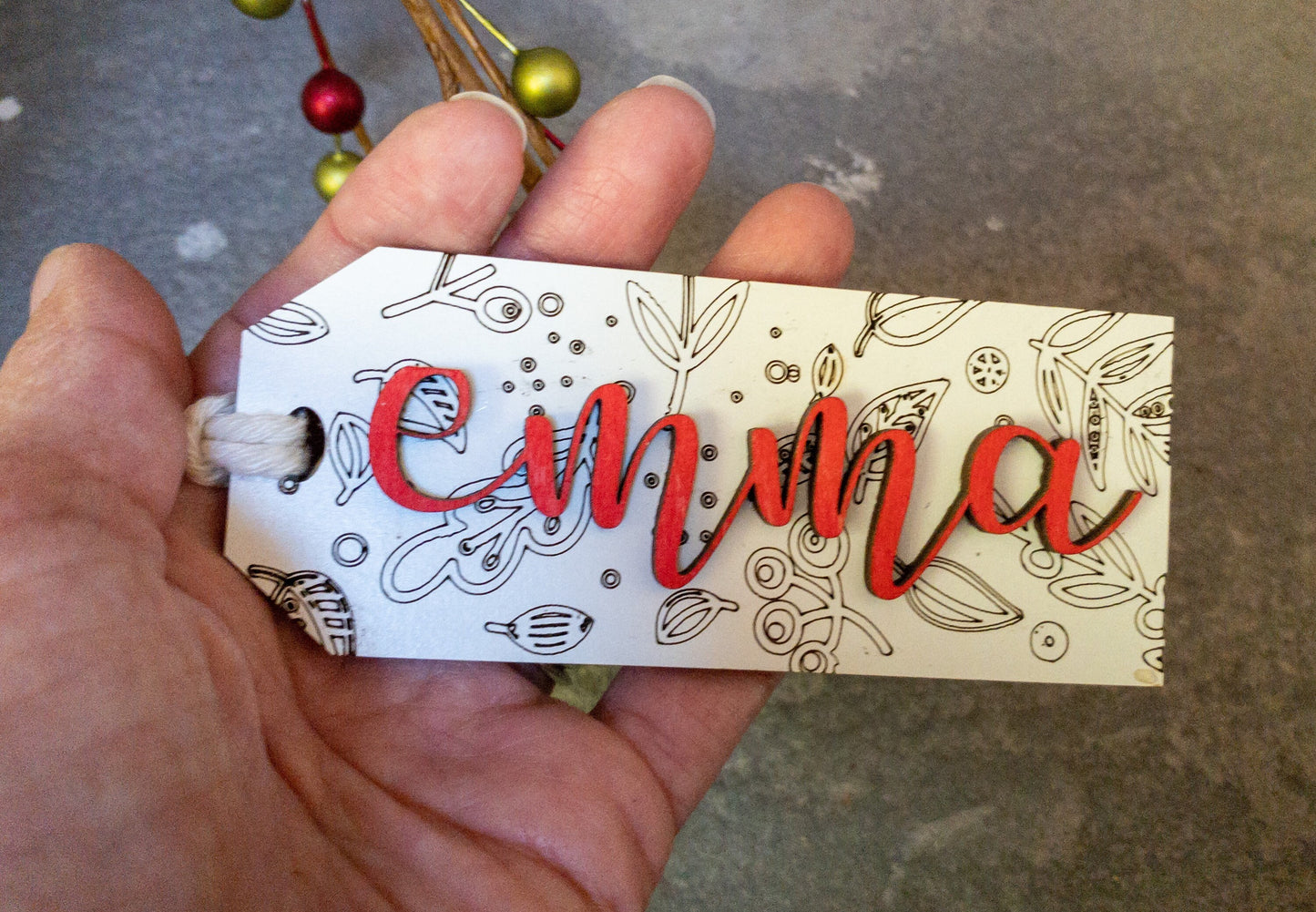 Personalized Christmas stocking tag