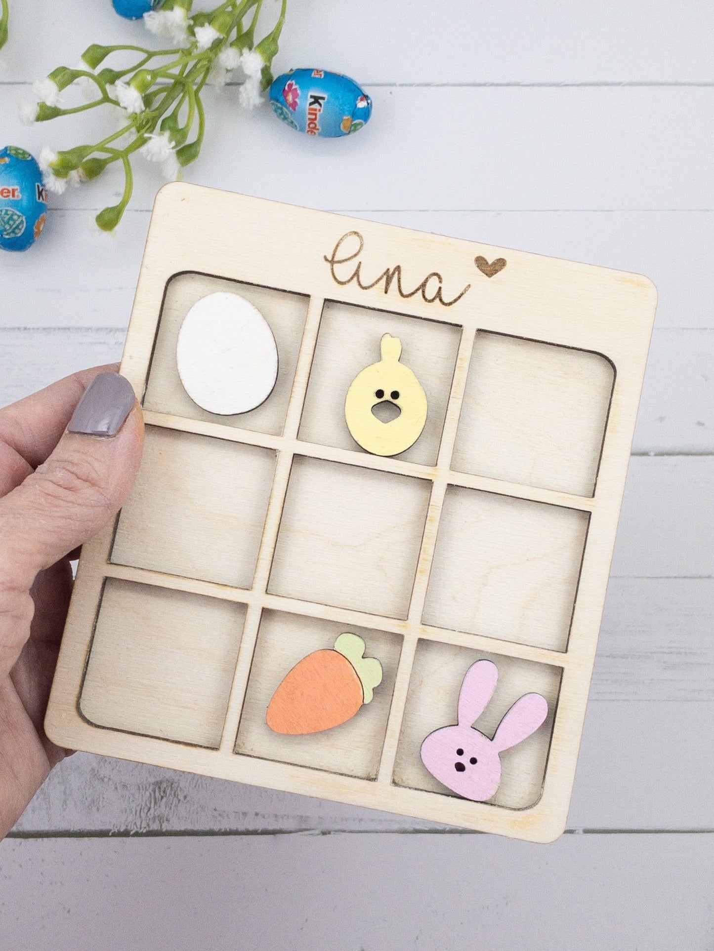 Personalized easter tic tac toe basket stuffer