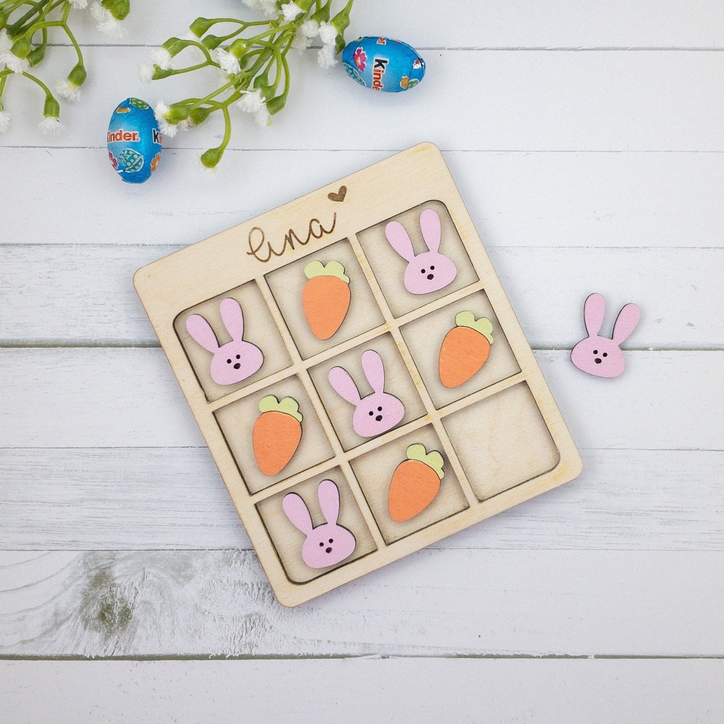 Personalized easter tic tac toe basket stuffer
