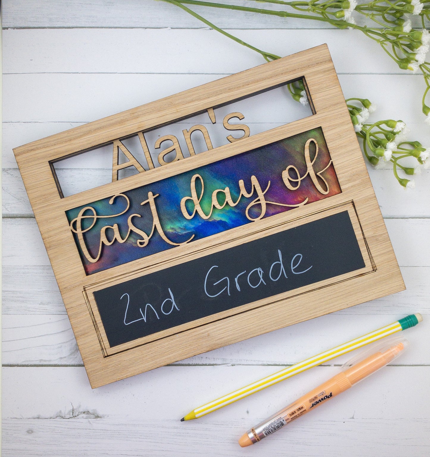 Personalized first and last day of school sign