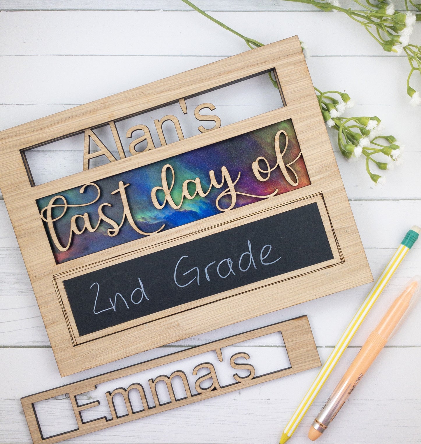 Personalized first and last day of school sign