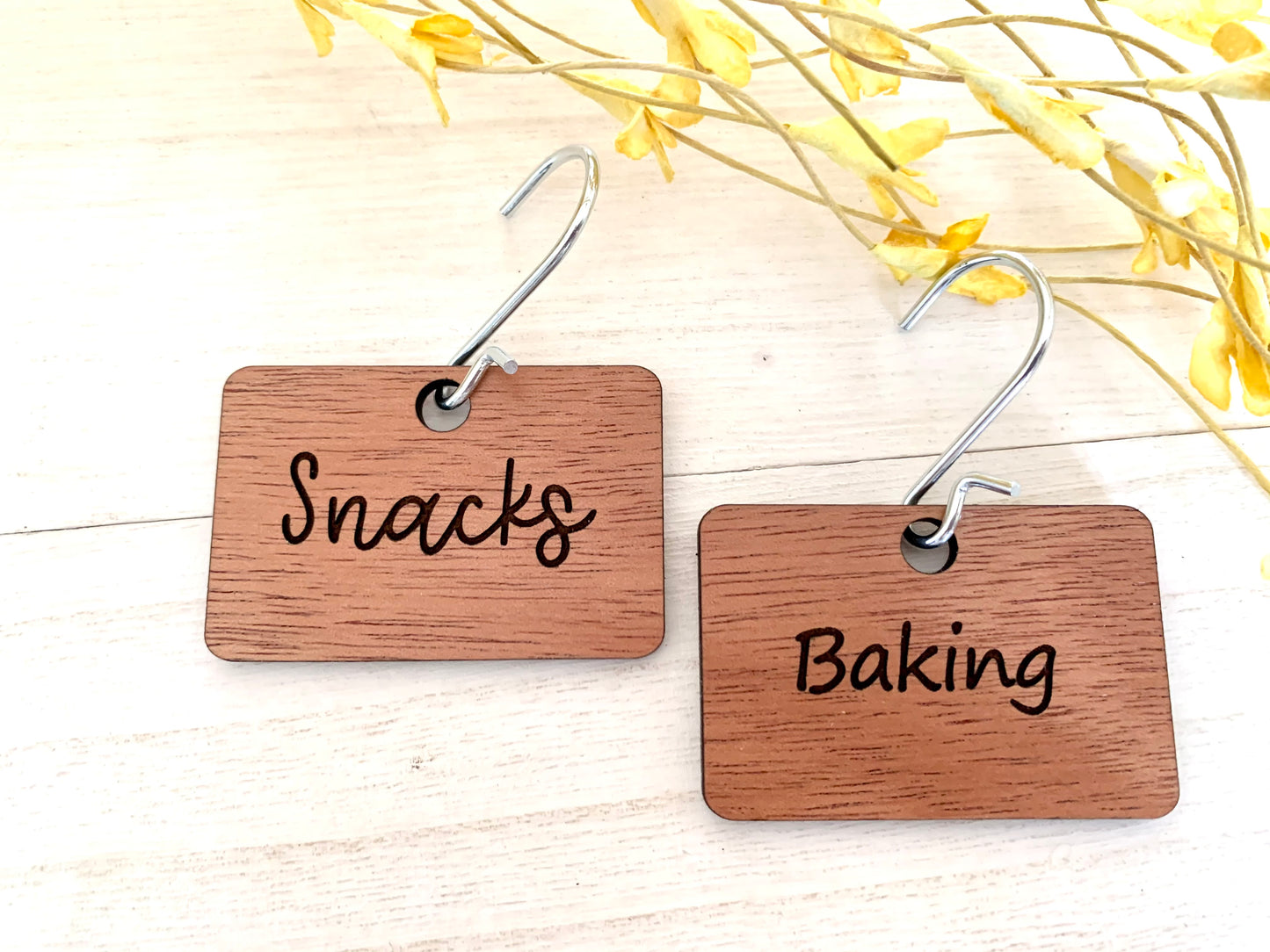 Pantry personalized wood tags