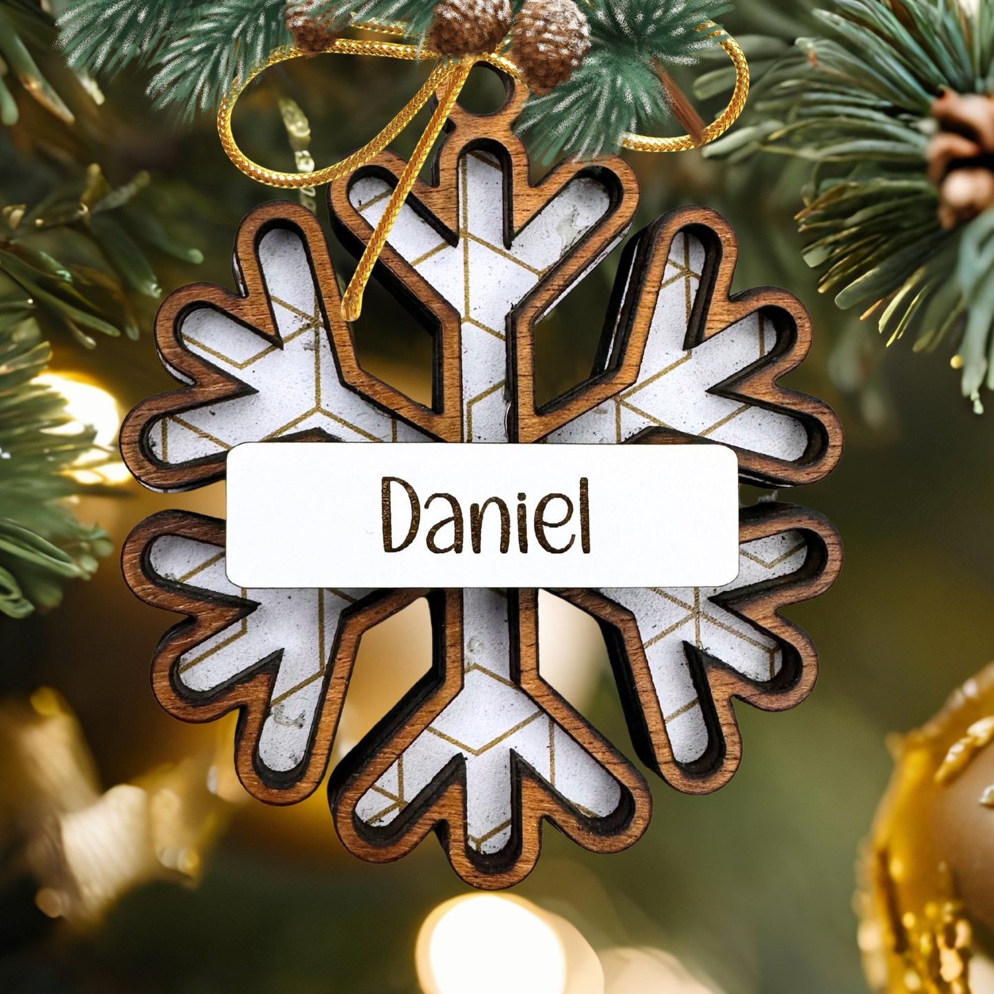 Personalized snowflake stocking or gift tag