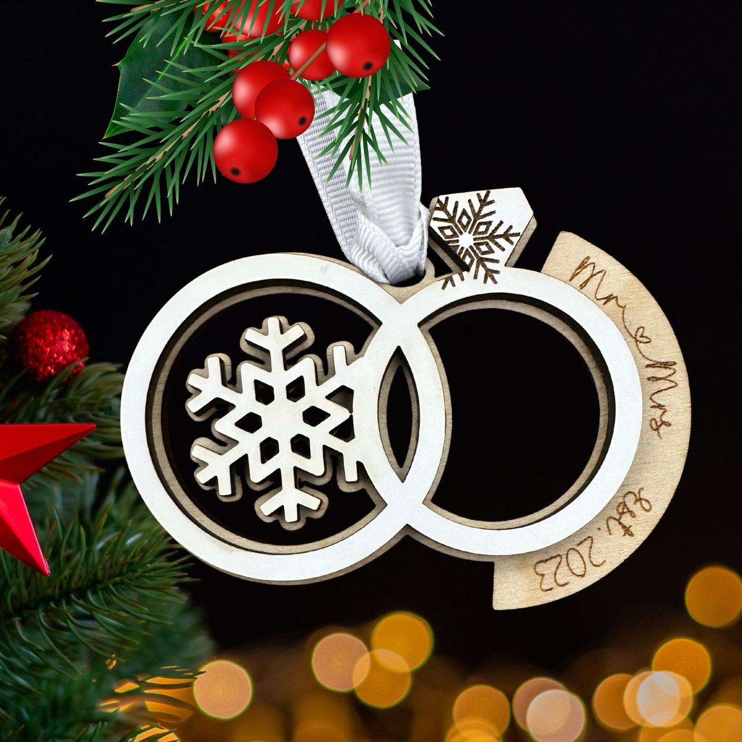 Just married Christmas ornament for newlywed