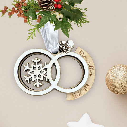 Just married Christmas ornament for newlywed