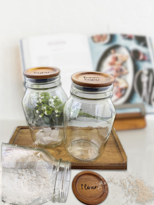 Customizable pantry organizing glass jars