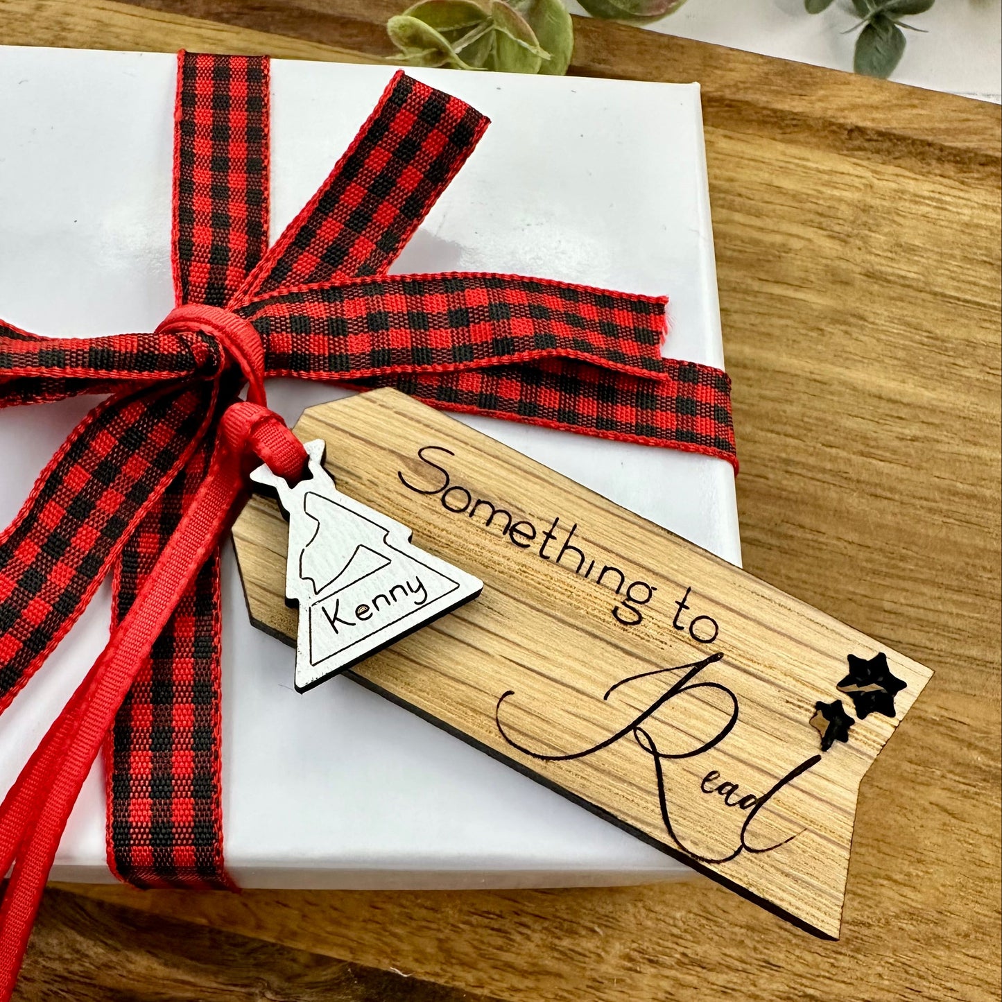 Personalized something to read, wear, eat, want gift tag