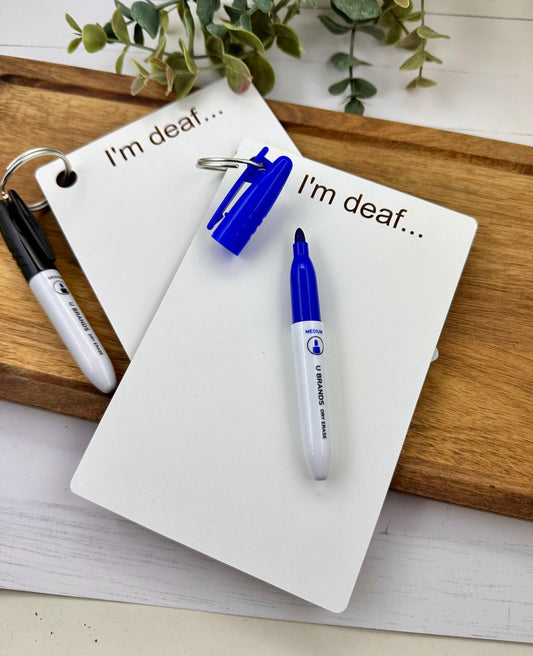 Dry erase deaf note pad
