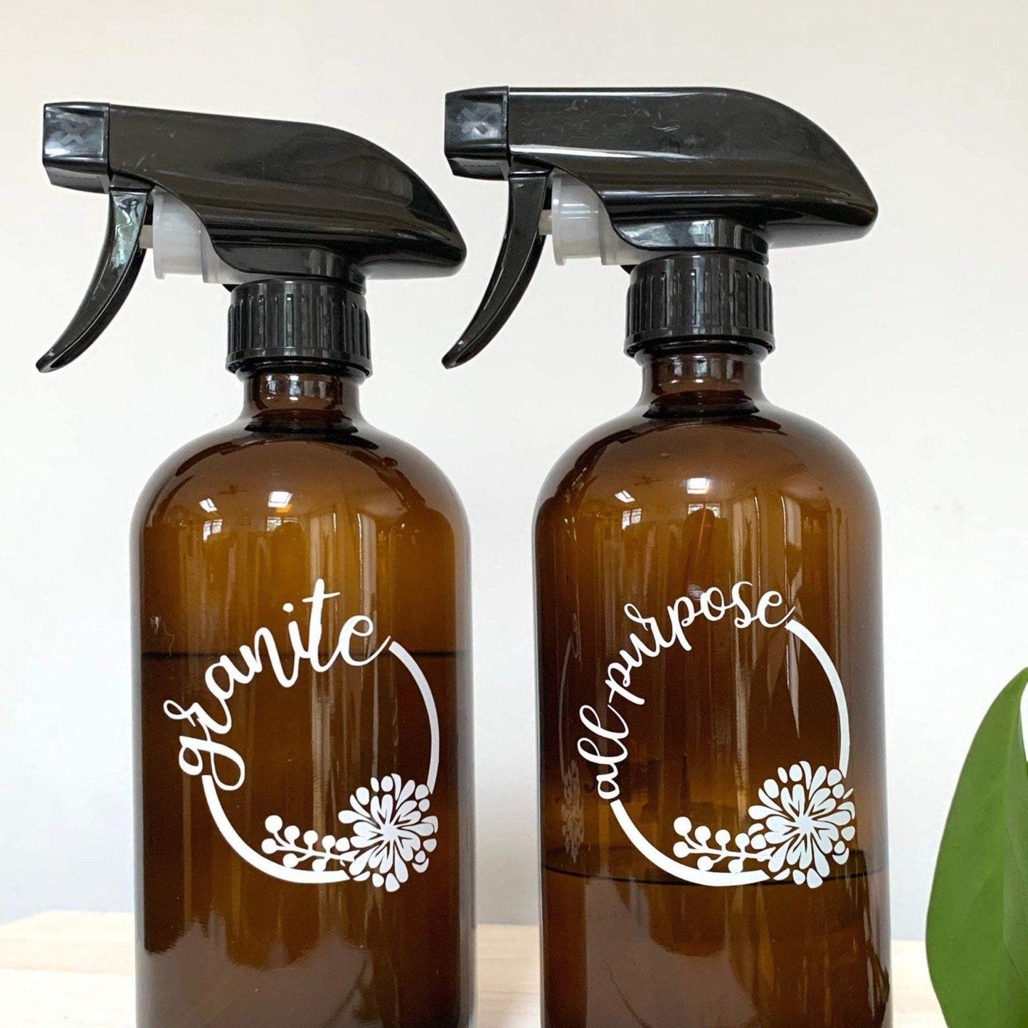 16oz custom cleaning spray bottle set