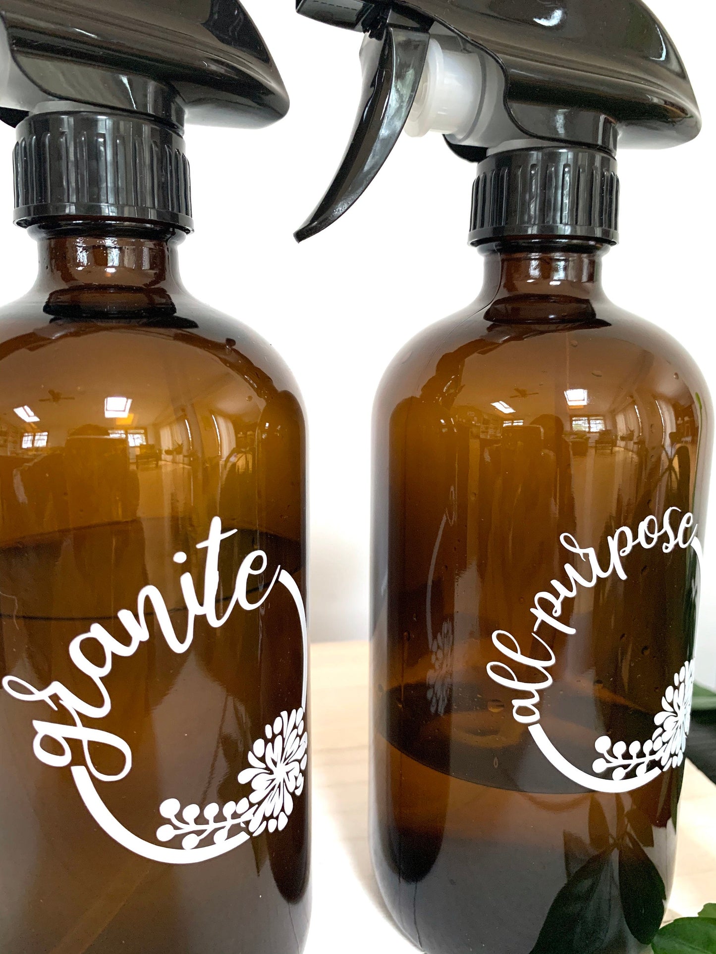 16oz custom cleaning spray bottle set