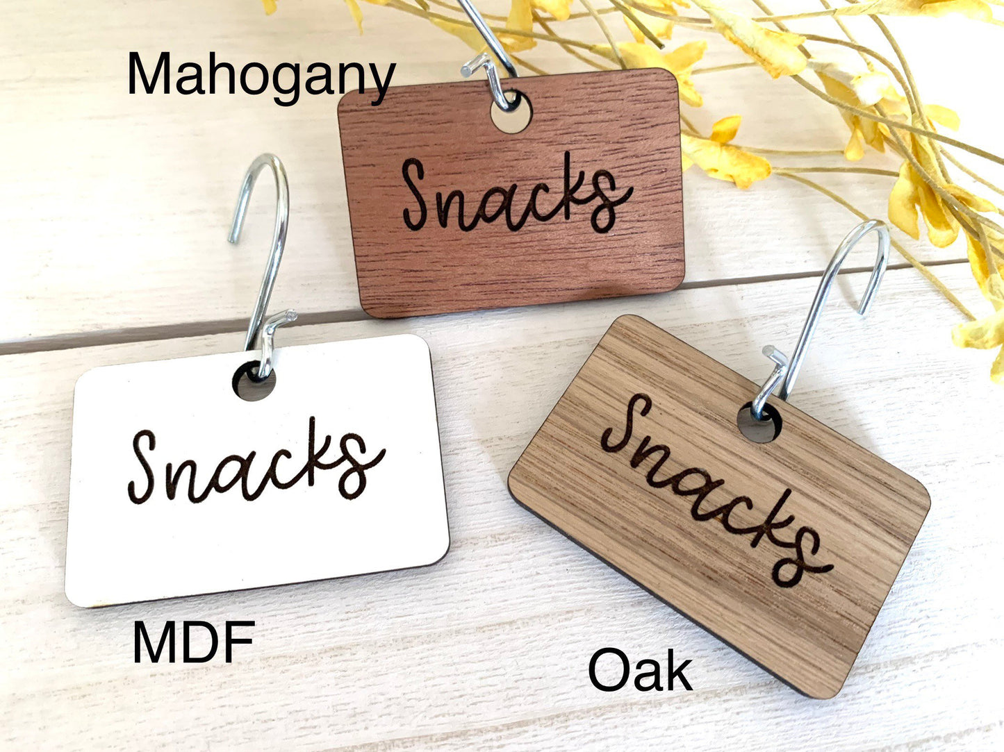 Personalized laundry wood label tags