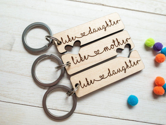 Mother daughters gift, mom keychain, two daughters gift