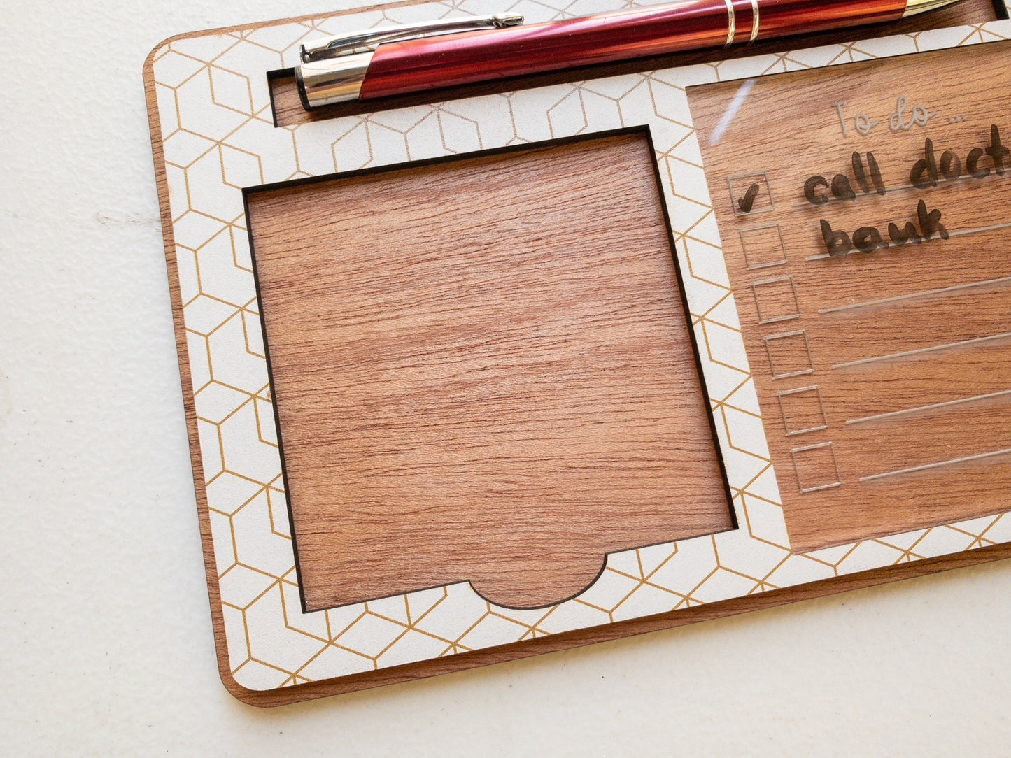 Dry erase note pad and sticky note holder