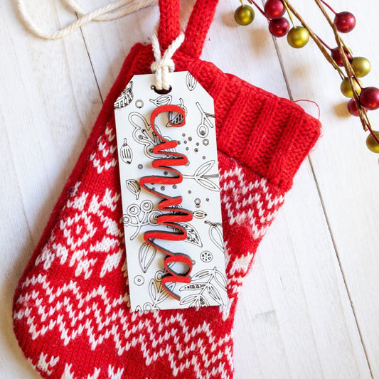 Personalized Christmas stocking tag
