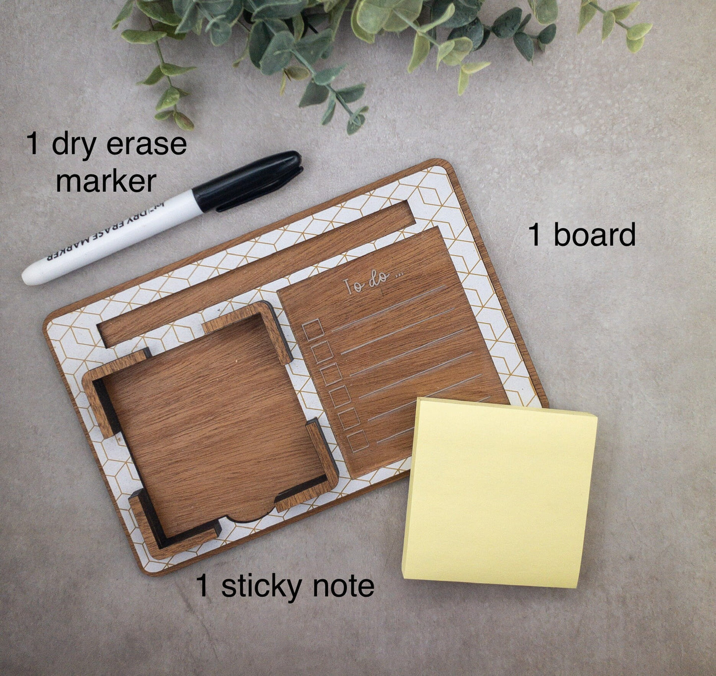 Dry erase note pad and sticky note holder