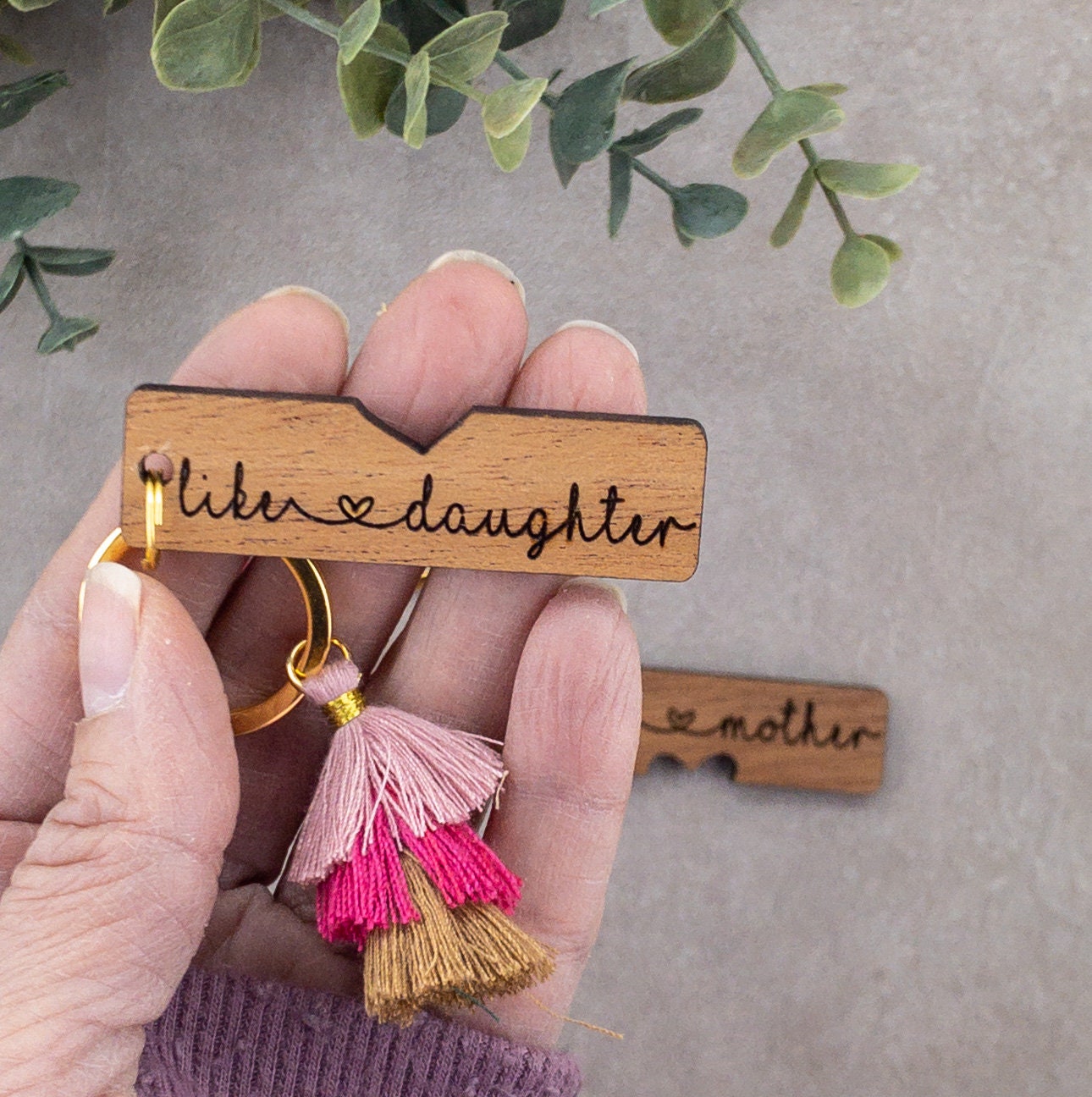 Mother daughter gift, mom keychain, Mother’s Day gift, keychain with tassel